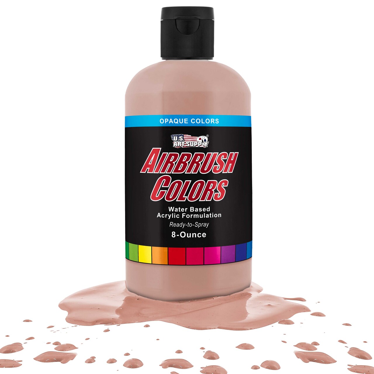 U.S. Art Supply Opaque Light Tan Acrylic Special Effects Airbrush Paint - 8oz Ready to Spray Air Brush Paint for Nails, Models, Fabric - Water-Based Air Brush Painting